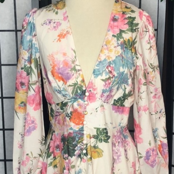 CHICWISH ONLY IN DREAMS FLORAL BUTTON DOWN MAXI DRESS M - Picture 7 of 8